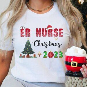 Special ER Nurse Christmas Graphic T-Shirt Emergency Room Medical Gift Apparel.